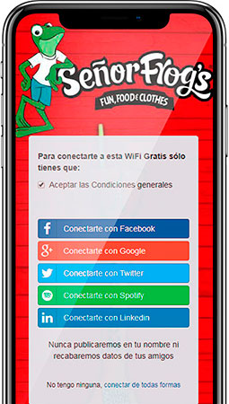 Hotspot de la cadena de tiendas Señor Frogs